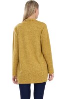 Strickjacke lang meliert Weste 5021 (dunkelgelb)