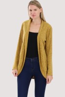 Strickjacke lang meliert Weste 5021 (dunkelgelb)