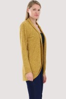 Strickjacke lang meliert Weste 5021 (dunkelgelb)