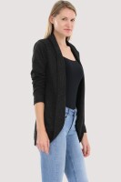 Strickjacke lang meliert Weste 5021 (dunkelgrau)