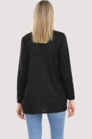 Strickjacke lang meliert Weste 5021 (dunkelgrau)