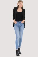 Strickjacke lang meliert Weste 5021 (dunkelgrau)