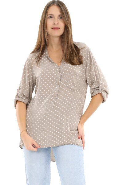 Bluse mit Punkten und ¾ Armen 3419 (fango)