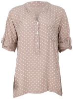 Bluse mit Punkten und ¾ Armen 3419 (fango)