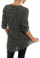 Bluse mit Leoparden Print 6702 (oliv)