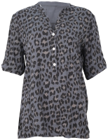 Bluse mit Leoparden Print 6702 (dunkelgrau)
