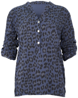 Bluse mit Leoparden Print 6702 (dunkelblau)