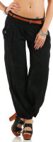 Chino Hose in Unifarben Pumphose 6017 (schwarz, XL)