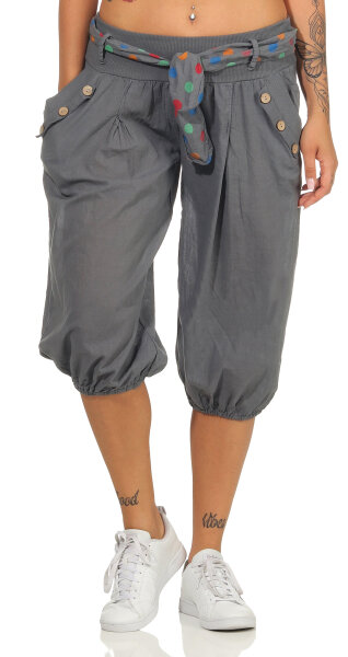kurze Pumphose in Unifarben Pants 3416 (dunkelgrau)