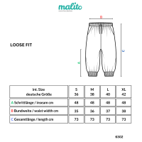Capri Hose aus Leinen Stoffhose 6302 (dunkelblau, L)