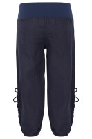 Capri Hose aus Leinen Stoffhose 6302 (dunkelblau, L)