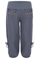 Capri Hose aus Leinen Stoffhose 6302 (jeansblau, S)