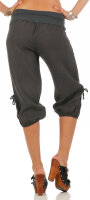 Capri Hose aus Leinen Stoffhose 6302 (dunkelgrau, S)