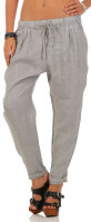 Stoffhose aus Leinen Chino 6816 (hellgrau, M)