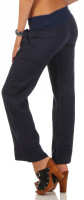Hose aus Leinen in Unifarben 8064 (dunkelblau, XXL)