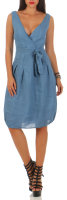 Leinenkleid Strandkleid klassisch 8147 (jeansblau, XL)