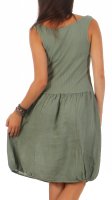 Leinenkleid Strandkleid klassisch 8147 (oliv, M)