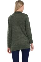 Strickjacke lang meliert Weste 5021 (oliv)