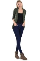 Strickjacke lang meliert Weste 5021 (oliv)