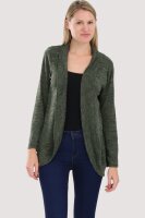 Strickjacke lang meliert Weste 5021 (oliv)