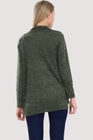 Strickjacke lang meliert Weste 5021 (oliv)