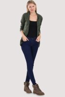 Strickjacke lang meliert Weste 5021 (oliv)
