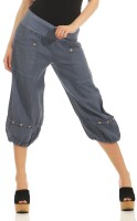 Capri Hose aus Leinen in Unifarben 1575 (jeansblau, S)
