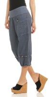 Capri Hose aus Leinen in Unifarben 1575 (jeansblau, S)