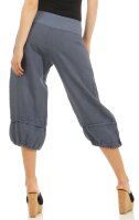 Capri Hose aus Leinen in Unifarben 1575 (jeansblau, M)