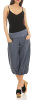 Capri Hose aus Leinen in Unifarben 1575 (jeansblau, M)