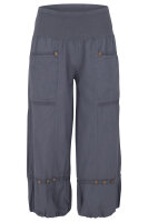 Capri Hose aus Leinen in Unifarben 1575 (jeansblau, M)