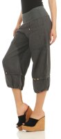 Capri Hose aus Leinen in Unifarben 1575 (dunkelgrau, S)
