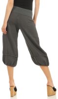 Capri Hose aus Leinen in Unifarben 1575 (dunkelgrau, S)