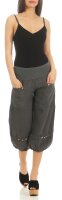 Capri Hose aus Leinen in Unifarben 1575 (dunkelgrau, S)