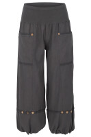 Capri Hose aus Leinen in Unifarben 1575 (dunkelgrau, S)