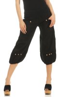 Capri Hose aus Leinen in Unifarben 1575 (schwarz, S)