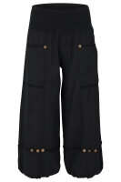 Capri Hose aus Leinen in Unifarben 1575 (schwarz, S)