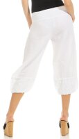 Capri Hose aus Leinen in Unifarben 1575 (weiß, L)