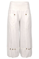 Capri Hose aus Leinen in Unifarben 1575 (weiß, L)