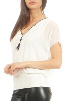 kurzarm Bluse im Fledermaus Look 6298 (weiß)