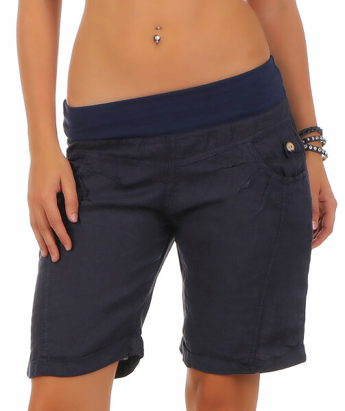 Bermuda aus Leinen Shorts 3001 (dunkelblau, S)