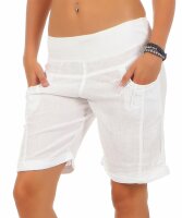 Bermuda aus Leinen Shorts 3001 (weiß, S)