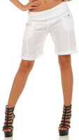 Bermuda aus Leinen Shorts 3001 (weiß, S)