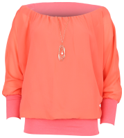 Bluse mit passender Kette 1133 (coral)