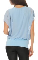 kurzarm Bluse im Fledermaus Look 6298 (hellblau)