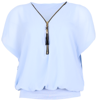 kurzarm Bluse im Fledermaus Look 6298 (hellblau)