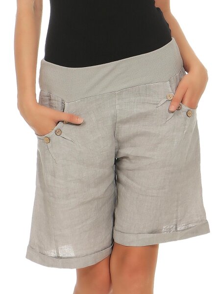 Bermuda aus Leinen Shorts 8024 (hellgrau, M)