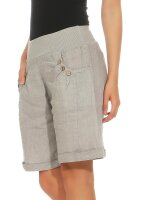 Bermuda aus Leinen Shorts 8024 (hellgrau, L)