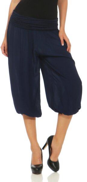 kurze Pumphose in Unifarben Freizeithose 1483 (dunkelblau)