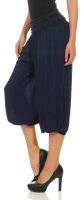 kurze Pumphose in Unifarben Freizeithose 1483 (dunkelblau)